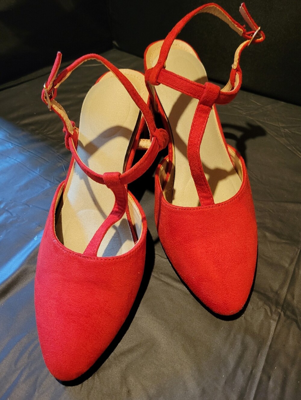 IDIFU 3" Slingback Pumps, Red